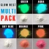 Multi Pack of 5 Glow In The Dark Powder Pack | Strontium Aluminate - 50 grams 1 Multi Pack Glow In The Dark radium Powders