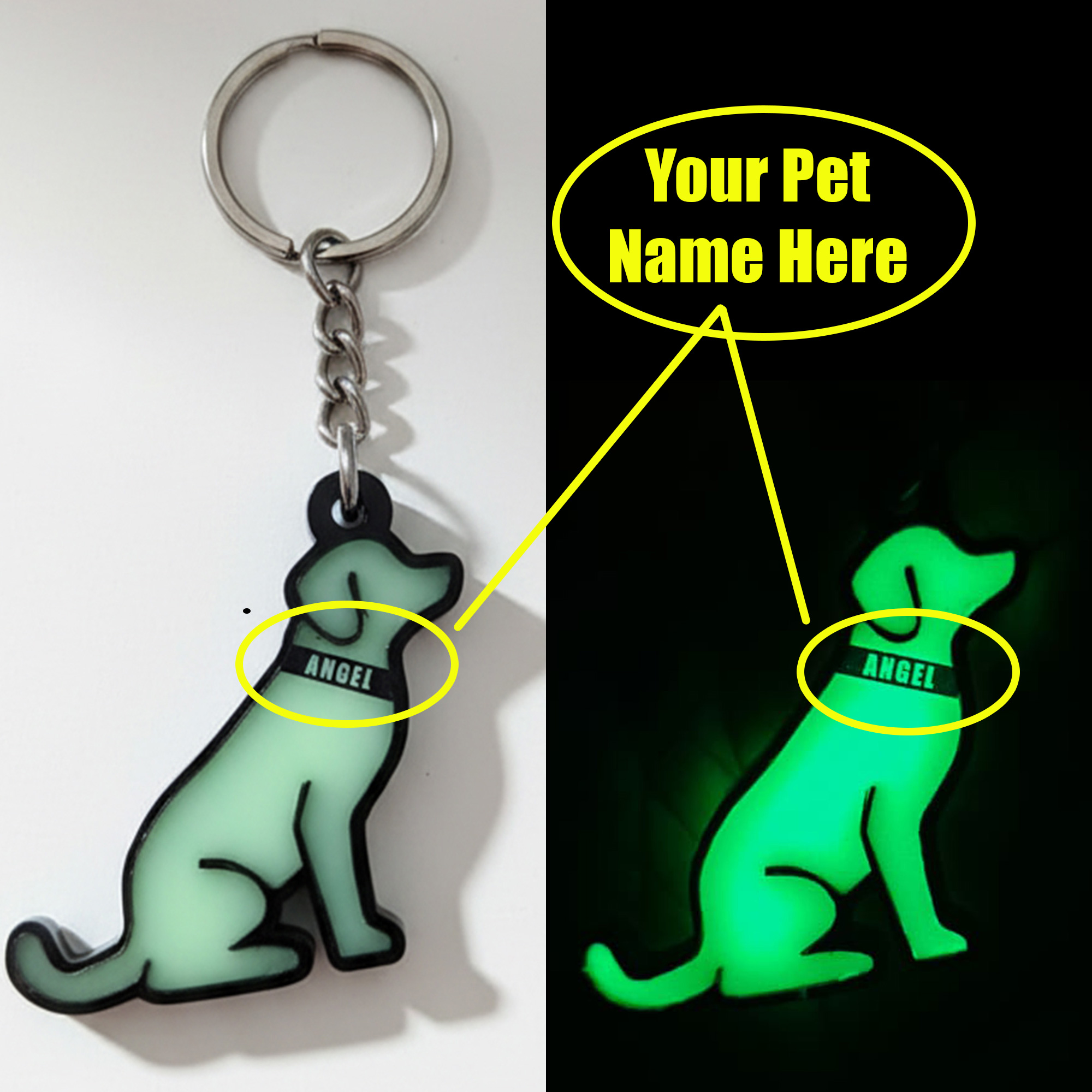 Glow dog keychain Glow dog keychain